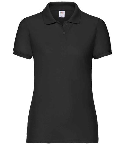 Fruit Loom Ladies 65/35 Polo - Black - L